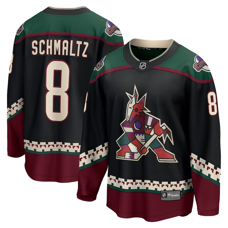 Men's Arizona Coyotes Nick Schmaltz #8 Black Home Breakaway Jersey
